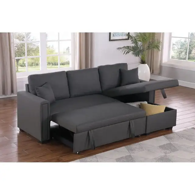 Sofa Bed with Chaise and Storage New Set in Couches & Futons in Victoriaville - Image 8