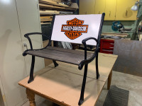 Harley Davidson cast iron bench