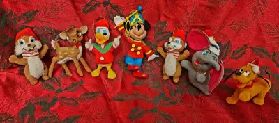Vintage Disney Flocked Ornaments, 1960's , View more
