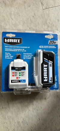 BRAND NEW 20v HART battery and charger kit