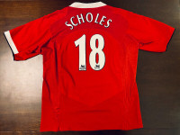 2004-2006 Amazing Manchester United Home Jersey - Scholes - XL