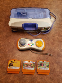 V-Tech V Motion with controller and 3 game cartridges