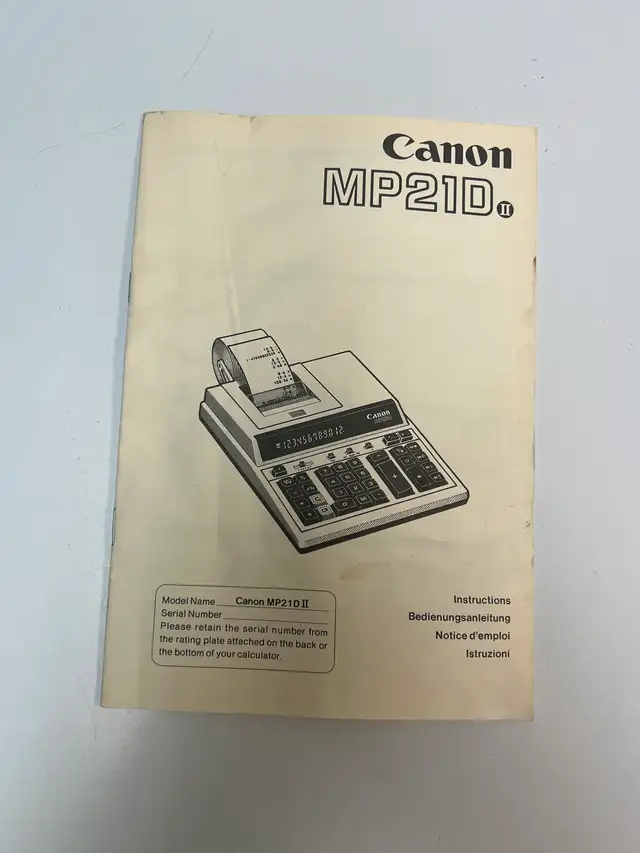 Calculatrice Imprimante Electrique Canon MP21DII + Manual in General Electronics in City of Montréal - Image 11