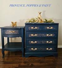 FRENCH PROVINCIAL DRESSER & ACCENT TABLE