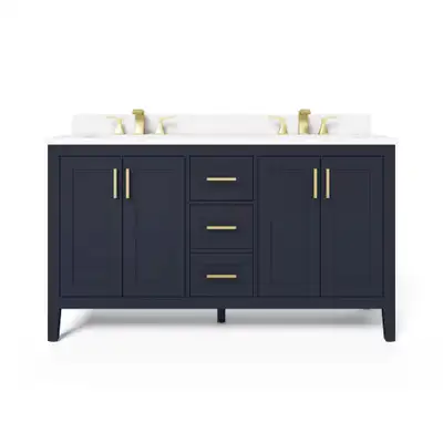 BRAND NEW Ellia 60”W Bathroom Vanity Double Undermount Sinks, View more