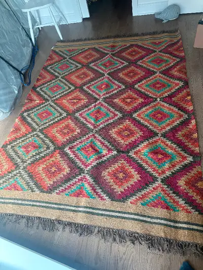 Tapis de salon jute et laine, View more
