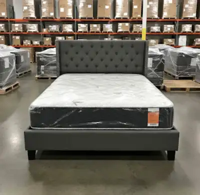 Modern Platform Bed with Headboard – Brand New, View more