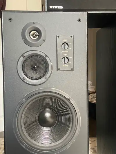 Vivid 3-Way Tower Speakers. Left, right, and centre. Very Good., View more