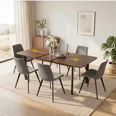 Brand new HIPIHOM 63"- 78.7" Extendable Dining Table Set for 6, , View more