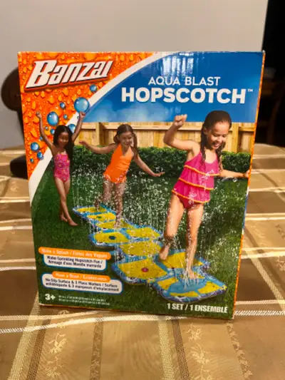 Water Sprinkling Hopscotch Fun No Slip Surface & 3Place Markers 84 in L x 34 in W. If interested ple...