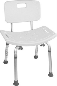 Vaunn Medical Adjustable Shower Chair w/ Removable Back