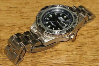 RARE HTF ABU GARCIA STAINLESS COLLECTOR  WRIST WATCH NEW BATTERY