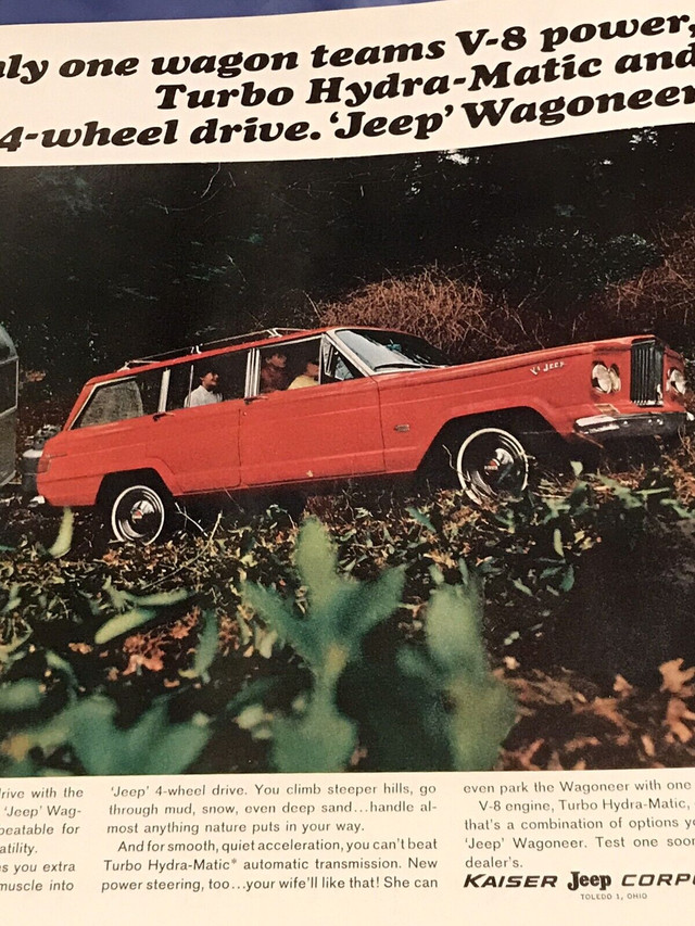 1965 Kaiser Jeep Wagoneer Turbo Hydra-Matic Original Ad in Arts & Collectibles in Calgary - Image 2