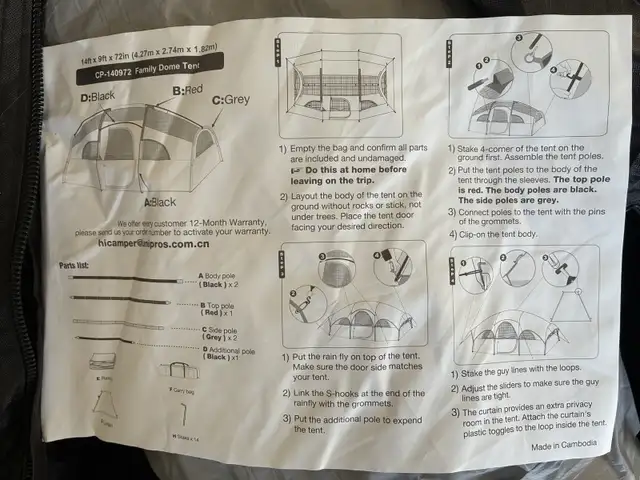 Camping Tent (Fits 8, Read Description) in Fishing, Camping & Outdoors in Brantford - Image 3