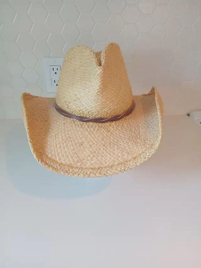 Shady Brady Straw Cowboy Hat w/ Suede  Leather Braided Hatband in Men's in Calgary - Image 5