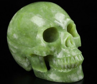 Lime Green Picasso Jasper Crystal Skull! Hand carved, realistic.