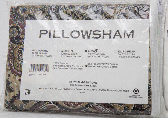 3 King pillow shams in Bedding in Belleville