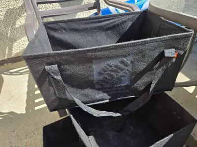These Home Depot branded black fabric storage bins are in good used condition and perfect for organi...