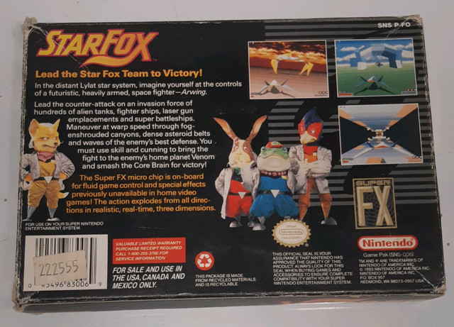 Star Fox for SNES in box in Other in Barrie - Image 2
