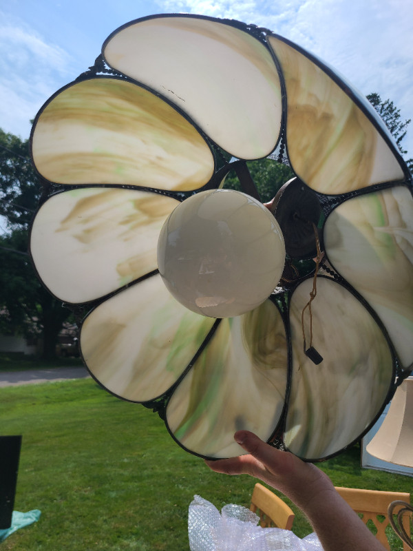 Antique Large Bent Slag Pendant Iight in Indoor Lighting & Fans in St. Catharines - Image 2