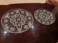 2 Crystal Serving Trays  $30 for Both