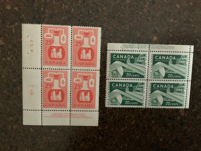 Stamps 2 corner plate block Canadian, View more