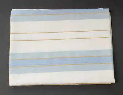 New blue/gold/white brocade striped cotton fabric- 3.9 m x 58 in, View more