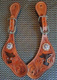 Showman Ladies Leather Barrel Racer Spur Straps