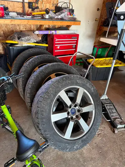I have a set of 20” sport rims off a 2017 F150. Has a set of 275/55r20 Goodyear duratrac tires on th...