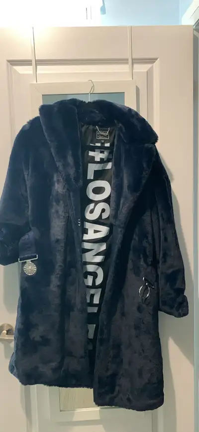 Guess blue fur coat, View more