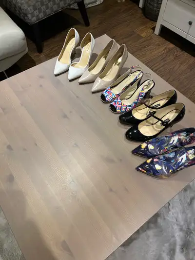 Talons haut en cuir et cuir verni, View more
