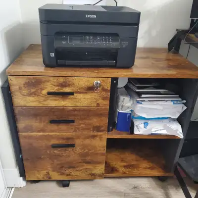 Rustic Mobile 3-Drawer Office File Cabinet, View more