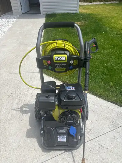 Ryobi 3300 psi. Used twice Divorce sale. Bought new from Home Depot few months ago. Comes with 4 noz...