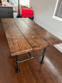 Custom Rustic Wood Dining Table + Chairs