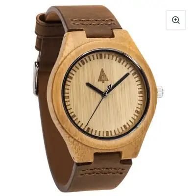 Spruce up your wrist game with this Treehut wood and leather minimalist analog watch! This watch fea...