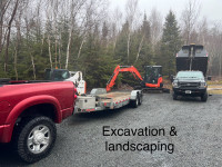 Skid steer excavator & dump truck for hire