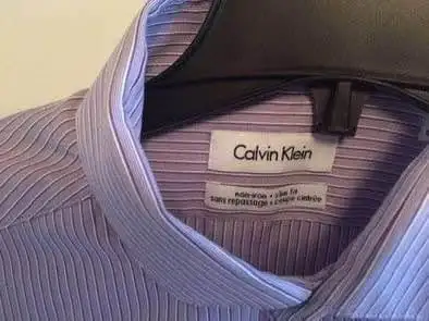 Men’s Calvin Klein purple striped shirt $15, size 15 1/2", 32/33 in Men's in Oakville / Halton Region - Image 3