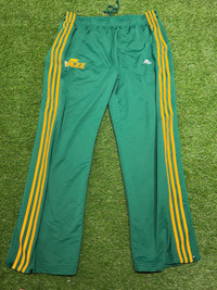 GAME USED WORN UTAH JAZZ GREEN BASKETBALL PANTS