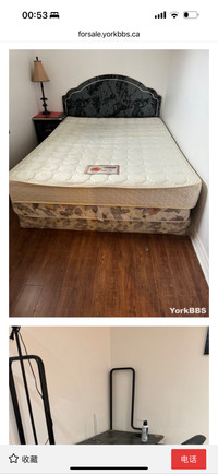 Free double mattress and box，very good condition,hard springs 