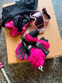 kit rose de ski pour enfant
