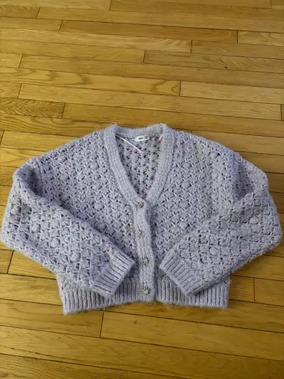 MNG Purple Crochet Sweater, View more