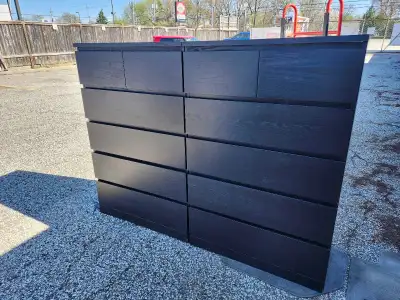  2 Double 6 Drawer Dressers + Night Tables., View more