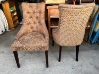 Two vintage upholstered accent chairs 