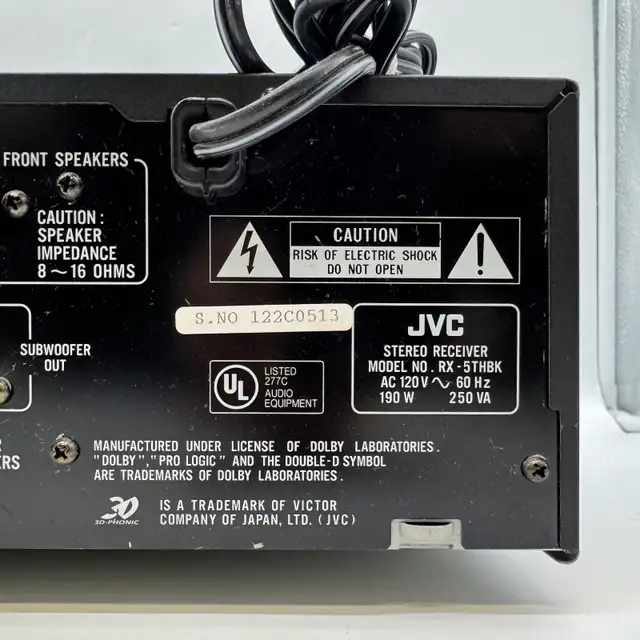 JVC RX-5THBK Stereo Receiver Vintage Dolby Pro Logic AV w/ remot in Stereo Systems & Home Theatre in City of Toronto - Image 10