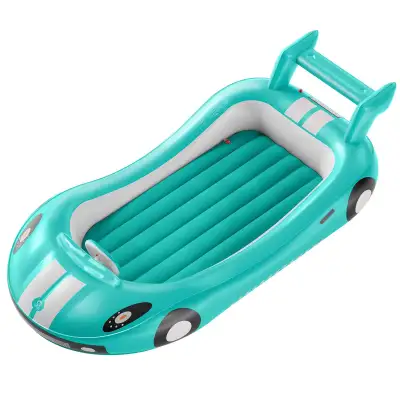 Brand new. Colour Cyan Exciting Racing Car Design: Unlike regular kids travel beds, this air mattres...