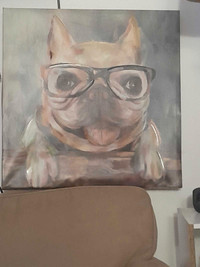 Original Oil Painting of a Smart Pug