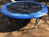 Upper Bounce 8-ft SKYTRIC Trampoline with Top Ring Enclosure Sys