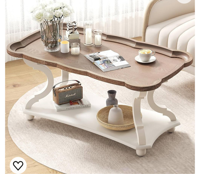 Function Home Farmhouse Coffee Table, Rustic Center Table with S in Coffee Tables in Sarnia