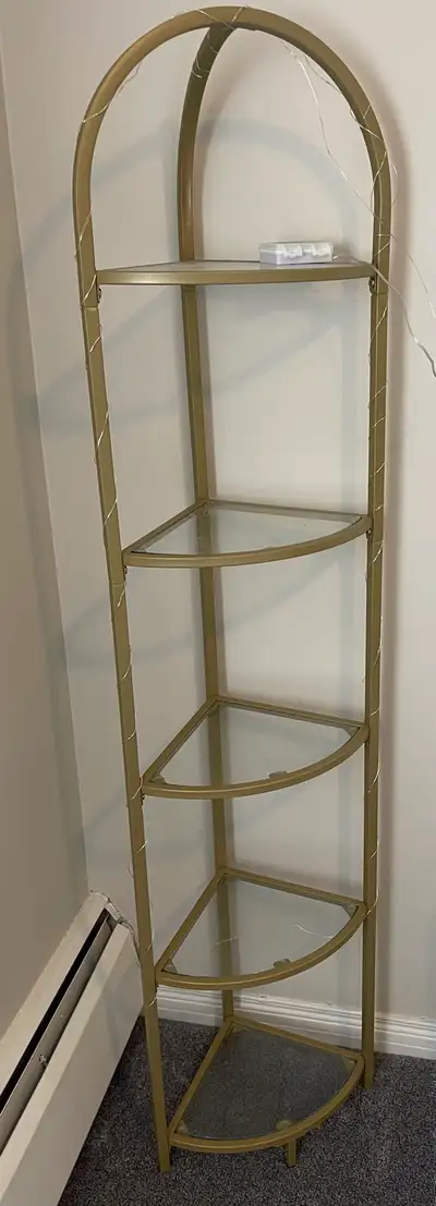 Gold Corner Shelf Unit / Étagère, View more