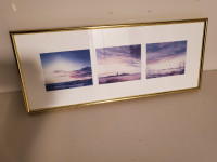 Framed lithograph triptych, "Prairie Skies" by Sharon Larson, 49
